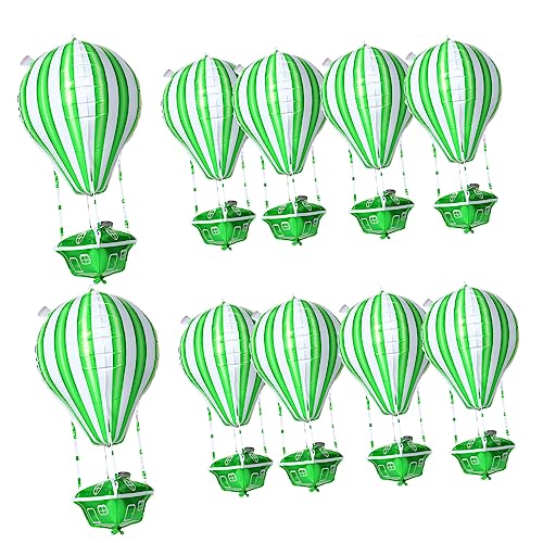 KICHOUSE 10 Stück Heißluftballon Alles zum Geburtstag Ballon Dekorationen Und Luftballons für Geburtstagsfeiern geburtstag luftballons dekoration Aluminiumfolie Green von KICHOUSE