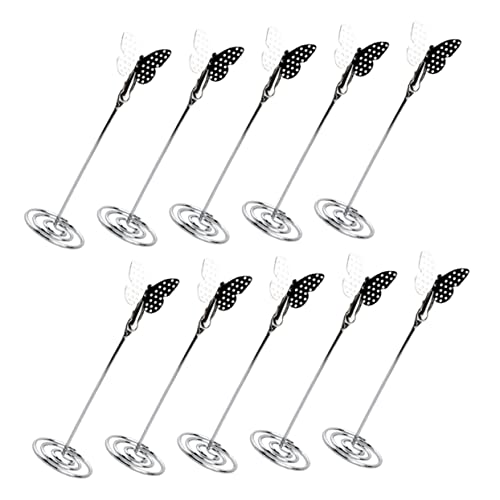 KICHOUSE 10 Stück Hochzeitssitzhalter Tisch Stichworte Für Schmetterlingshalter Karteninhaber Name Platzhalter Karte Steht Schild Steht Klarer Platz Gruß Schmetterlingsständer Silver Metall von KICHOUSE