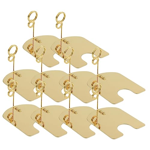 KICHOUSE 10 Stück Inhaber der Tabellennummer Name Tischplatte Etikett für Kartenclips Desktop-Clips Desktop-Notizclips praktische Bildhalter Rostfreier Stahl Golden KICHOUSE 10 Stück Inhaber der Tabellennummer Name Tischplatte Etikett für Kartenclips Desktop-Clips Desktop-Notizclips praktische Bildhalter Rostfreier Stahl Golden von KICHOUSE