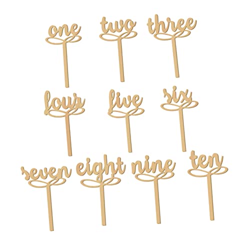 KICHOUSE 10 Stück Nummerneinsatz aus Holz hochzeitsdeko wedding decoration Hochzeitstisch Dekoration knackig Tischnummern Hochzeit Name Hochzeitstischnummer Tischnummer für Hochzeit hölzern von KICHOUSE