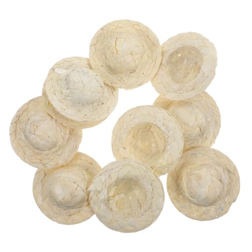 KICHOUSE 10 Stück Puppenmütze Mini-hüte Mini-cowboyhut Puppenhauszubehör Mini-Zylinder Mini-strickmütze Kleine Puppenhüte Zubehör Für Die Puppenherstellung Partyhut Cowgirlhut Stroh von KICHOUSE