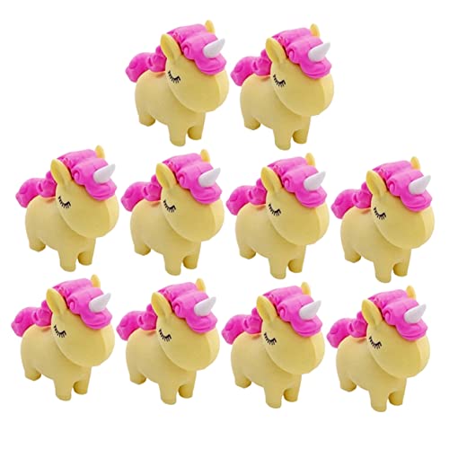 KICHOUSE 10 Stück Radiergummi Textmarker Cooles Einhorn Süße Dinge Für Die Schule Zappelpreis Mini Kit Kinderspielzeug Lustige Rosa Gefälligkeiten Kinderpuzzles Mädchenspielzeug von KICHOUSE