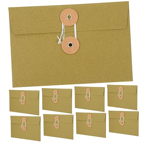 KICHOUSE 10 Stück Retro -Schnalle -Umschlag Postkartenumschläge studentische Umschläge Pergament Mailer Tasche Vintage-Papierumschlag Handwerksumschläge Kraftpapier Green von KICHOUSE