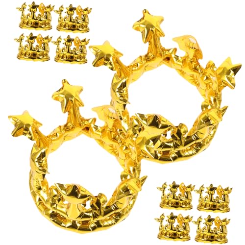 KICHOUSE 10 Stück Teiliges Aufblasbares Kronen aus Stabilem Aluminiumfolie Material Dekoratives Party Zubehör für Geburtstag und Silvester Bequeme Kopfbedeckung mit Kreativem Design für KICHOUSE 10 Stück Teiliges Aufblasbares Kronen aus Stabilem Aluminiumfolie Material Dekoratives Party Zubehör für Geburtstag und Silvester Bequeme Kopfbedeckung mit Kreativem Design für von KICHOUSE