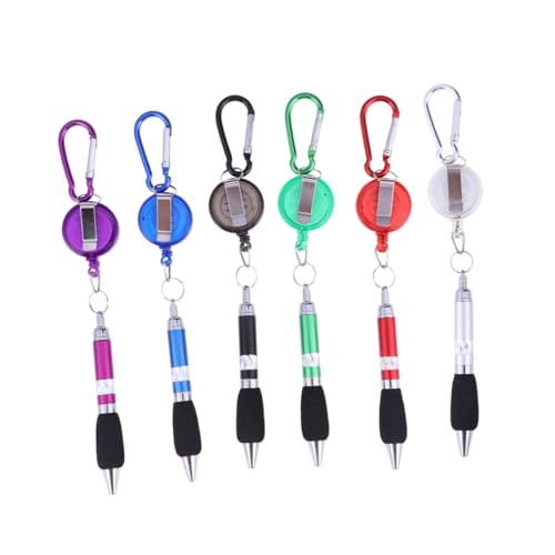 KICHOUSE 10 Stück Teiliges Einziehbarer Kugelschreiber mit Karabiner und Gürtelclip Bunte Farben Kunststoff Metall Material Praktische Ausweisrolle für Büro und Zufällige Zufällige Farbe KICHOUSE 10 Stück Teiliges Einziehbarer Kugelschreiber mit Karabiner und Gürtelclip Bunte Farben Kunststoff Metall Material Praktische Ausweisrolle für Büro und Zufällige Zufällige Farbe von KICHOUSE