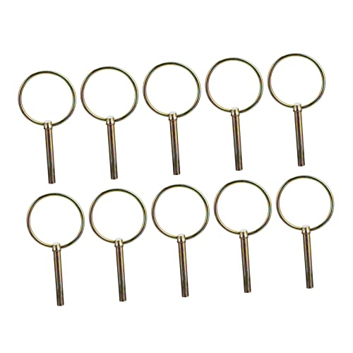 KICHOUSE 10 Stück o-Stift federriegel Federbolzen Anhängerkupplungssicherung schwer rostfreier Klappstecker Anstecknadel für Ackerschlepper gefederter Klappstecker Kohlenstoffstahl Golden KICHOUSE 10 Stück o-Stift federriegel Federbolzen Anhängerkupplungssicherung schwer rostfreier Klappstecker Anstecknadel für Ackerschlepper gefederter Klappstecker Kohlenstoffstahl Golden von KICHOUSE