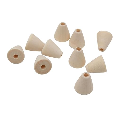 KICHOUSE 100 Stück Holzperlen in Kegelform Set Für Kinder Und Mädchen Kreatives Basteln KICHOUSE 100 Stück Holzperlen in Kegelform Set Für Kinder Und Mädchen Kreatives Basteln von KICHOUSE