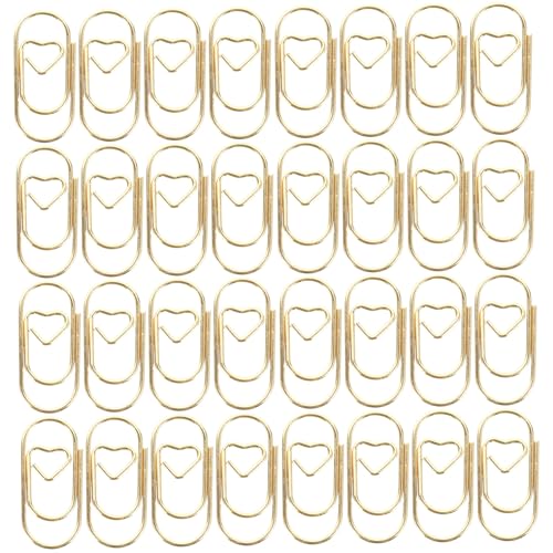 KICHOUSE 100 Stück Mini Herz Büroklammern Metall Clips für DIY Dekoration Schule und Büro Langlebig und Praktisch für Dokumente und Bastelprojekte von KICHOUSE
