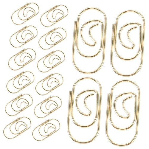 KICHOUSE 100 Stück Mini Moon Paperclip Hochzeitsdeko Bastelset Büroklammern Fürs Büro Rechnungen Fixieren Büroklammer Süße Büroklammern Büro Büroklammern Golden Metall von KICHOUSE