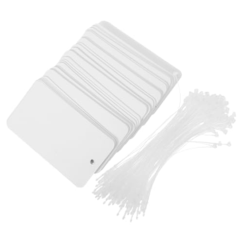 KICHOUSE 100 Stück Weiße PVC Anhänger mit Lanyard für Etiketten Id Halter Schmuckkarten Merchandise Preisschilder KICHOUSE 100 Stück Weiße PVC Anhänger mit Lanyard für Etiketten Id Halter Schmuckkarten Merchandise Preisschilder von KICHOUSE
