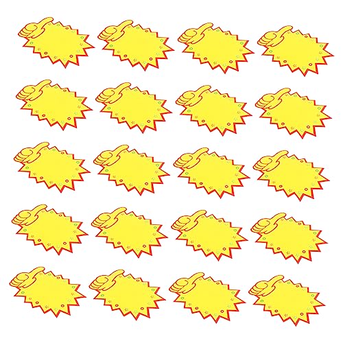 KICHOUSE 100 Stück Werbe Aufkleber Verkaufsschild Garagenetiketten Preisschilder Einkaufen Marktpreisschilder Schwarze Etiketten Werbe-tags Etiketten Für Den Einzelhandel Yellow Papier von KICHOUSE