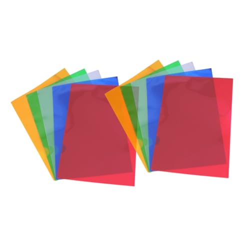 KICHOUSE 10Stücke Dokumentenmappen Aktenordner Transparente Farbige Projekttaschen für Schule Büro und Zuhause zur Aufbewahrung und Organisation von KICHOUSE