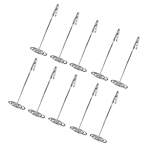 KICHOUSE 10Stücke Memo Clip Halter mit Krokodilklemme für Fotos und Notizen Flexibles Drahtseil für Büro und Zuhause Platzsparend Runder Basis von KICHOUSE