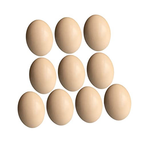 KICHOUSE 10Stücke Osterholz Eier Bastelbedarf für Unbemalte DIY Eier Gestalten Ostern Handwerk für Kreative Projekte Beige Farbton für Ostereier von KICHOUSE