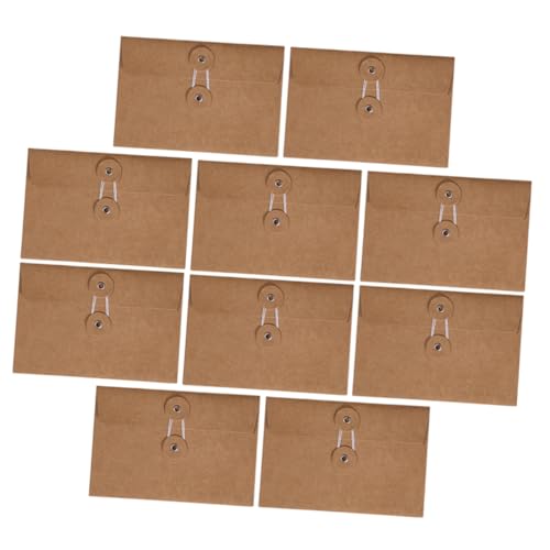 KICHOUSE 10Stücke Vintage Kraftpapier Umschläge für Büro Geschenkkartenhalter und Einladungsumschläge Schreiben von Dankesbriefen und Notizen Tragbar von KICHOUSE