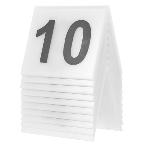 KICHOUSE 10Stücke Wiederverwendbare Tischnummern aus Förmige Doppelseitige Restaurantmarkierungen Robuste und Kreative Tischschildnummern für Events und Hochzeiten von KICHOUSE