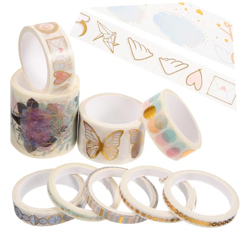 KICHOUSE 12 Rollen Washi-tape-aufkleber Glanz Verwaschenes Klebeband Diy-hand Urlaubs-washi-tape Klebebänder Einfache Washi-tapes Scrapbooking Washi Tape Diy-bänder Flüsterpapier von KICHOUSE