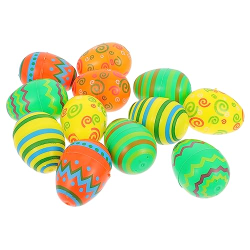 KICHOUSE 12 Stück Bunte Kunststoff Ostereier Kreative Imitation Ostereier für Partys Dekoration und Festlichkeiten für Osterfeiern Hübsche Tischdeko KICHOUSE 12 Stück Bunte Kunststoff Ostereier Kreative Imitation Ostereier für Partys Dekoration und Festlichkeiten für Osterfeiern Hübsche Tischdeko von KICHOUSE
