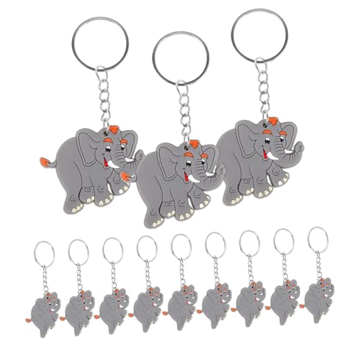 KICHOUSE 12 Stück Elefanten-Schlüsselanhänger mit favorisieren für geburtstagsgeschenk Schlüsselanhänger-Zubehör für Elefant Schlüsselanhänger Zinklegierung von KICHOUSE