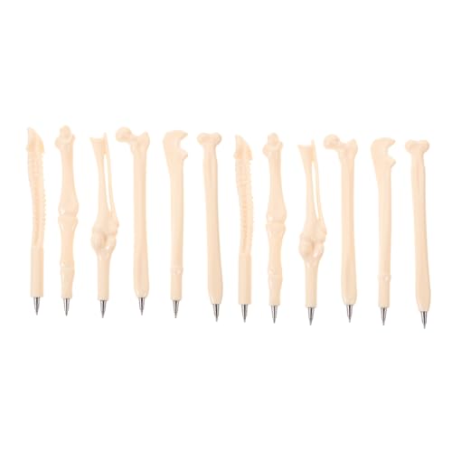 KICHOUSE 12 Stück Knochenstift Halloween neuartige Kugelschreiber geformt Mini-Schädel- Stiftskelett Farbe knochenförmige Tintenstifte Kugelschreiber schreiben Schreibwerkzeug Abs von KICHOUSE