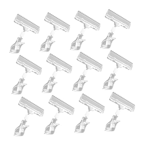 KICHOUSE 12 Stück Preisschildständerhalter Wiederverwendbare Clips Für Supermarktetiketten Supermarkt Etikettclip Schildclips Drehbar Einzelhandel Verstellbar Drehbar Schildclip von KICHOUSE