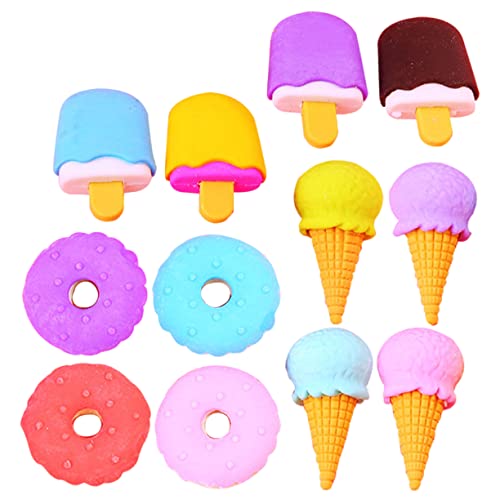 KICHOUSE 12 Stück Radiergummi Formbar Spaß Löschbar Radiergummis Markierungen Löschen Sauber Gadgets Kindergerichte Obst Trockenradiermarker Mini Block Küchengeräte Essen von KICHOUSE