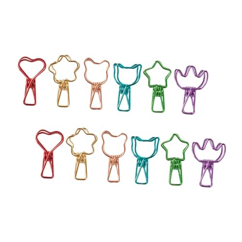 KICHOUSE 12 Stück Teiliges Bunte Metallklammern mit Kreativen Süßen Formen Wie Stern Mond Katze Langlebige Stabile Büroklammern für Dokumentenorganisation und Dekoratives Markieren im Büro KICHOUSE 12 Stück Teiliges Bunte Metallklammern mit Kreativen Süßen Formen Wie Stern Mond Katze Langlebige Stabile Büroklammern für Dokumentenorganisation und Dekoratives Markieren im Büro von KICHOUSE