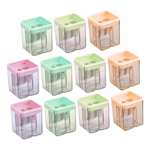 KICHOUSE 12 Stück Teiliges Transparente Doppelloch Bleistiftspitzer für Studenten Tragbare Anspitzer für Schule und Büro Handliche Schärfer für Bleistifte Bunten Farben KICHOUSE 12 Stück Teiliges Transparente Doppelloch Bleistiftspitzer für Studenten Tragbare Anspitzer für Schule und Büro Handliche Schärfer für Bleistifte Bunten Farben von KICHOUSE