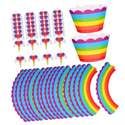 KICHOUSE 120 Stück Kucheneinsätze Tortenaufsätze Cupcake Förmchen Aus Goldfolie Jumbo Tulpen Cupcake Förmchen Pink Cupcake Förmchen Glitzernde Lametta Cupcake Picker von KICHOUSE