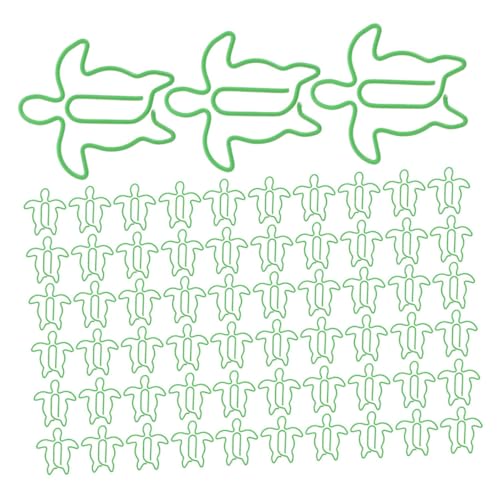 KICHOUSE 120 Stück Teiliges Metall Büroklammern Meeresschildkröte Tierform Nonslip Papierclips Dokumentenhalter für Büro Schule Datei Organizer Niedliches Design Langlebig von KICHOUSE