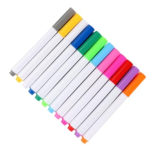KICHOUSE 12Stücke Abwaschbare Neon Marker für Löschbare Flüssigstifte für LED und Acryltafeln Zeichnen und Kritzelei mit Lebendigen Farben Schnell Trocknend Ergonomisch von KICHOUSE