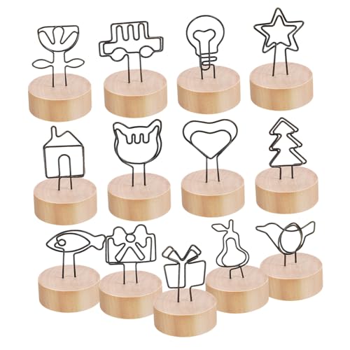 KICHOUSE 13Stücke Holz Platzkartenhalter mit Clips Vintage Memo Clips für Tischdekoration für Hochzeiten Partys und Veranstaltungen von KICHOUSE