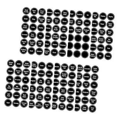 KICHOUSE 144 Stück Gewürzetikett küchenetiketten aufkleber set spices organizer Gewürzaufkleber Würzen Etikettenaufkleber für Gewürze etikettenaufkleber für zutaten PVC selbstklebend Black von KICHOUSE
