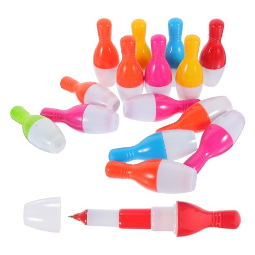 KICHOUSE 15 Stück Bowlingkugel Stift Karikatur Gemischt Signierstifte Kugelschreiber Neuheit Mini-bowlingstift Mehrfarbig Farbe Lustig Stifte Für Die Schule Bunt Cartoon Stift Schulmaterial von KICHOUSE