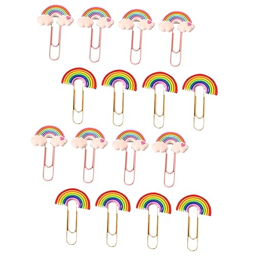 KICHOUSE 16 Stück Regenbogen-Büroklammer Lesezeichen Büroklammern Clips groß bunt Farbige Büroklammern PVC Büroklammern kreativ geformte Bastelklammern Office-Dokumentenklammern Colorful KICHOUSE 16 Stück Regenbogen-Büroklammer Lesezeichen Büroklammern Clips groß bunt Farbige Büroklammern PVC Büroklammern kreativ geformte Bastelklammern Office-Dokumentenklammern Colorful von KICHOUSE