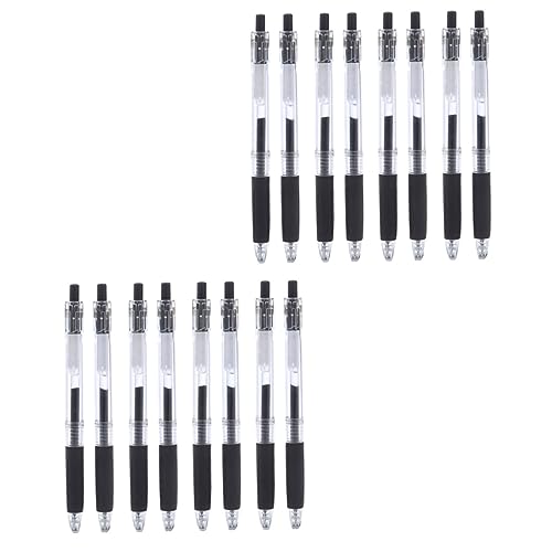 KICHOUSE 16Psc Druck Gelschreiber Schwarz 0.5mm Strichstärke Einziehbare Kugelschreiber für Schüler und Büro Bequem und Tragbar für Tests und Notizen von KICHOUSE