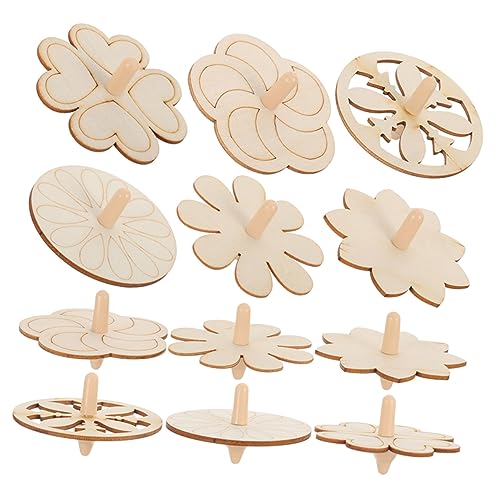 KICHOUSE 18 Stück Holzkreisel für Teiliges DIY aus Unbehandeltem Holz zum Malen und Gestalten Kreatives Bastelmaterial für Kindergarten und Freizeit als Mitbringsel von KICHOUSE