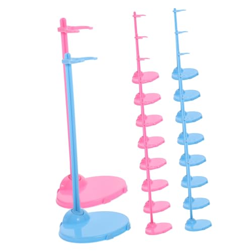 KICHOUSE 18 Stück Teiliges Puppenständer aus Kunststoff Stabiler Action Figur Display Halter mit Stehendem Taillenclip Vielseitig für Puppen Blau für Puppenhaus und Sammler von KICHOUSE