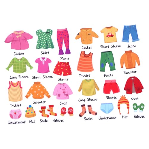 KICHOUSE 1Blatt Kleidungsorganisationsetiketten Aufkleber Sortieren Von Kleidung Klassifizierungsaufkleber Für Kinderkommode Flexible Und Abziehbare Aufkleber von KICHOUSE