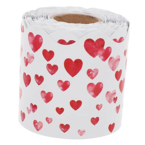 KICHOUSE 1Rolle Dekorativer Border Aufkleber für Klassenzimmer Valentinstag für Bulletin Boards Wände und Fenster Beschreibbar Vielseitig und Anpassbar für Kreative von KICHOUSE
