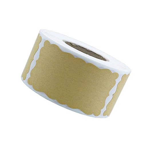 KICHOUSE 1Rolle Kraftetiketten Aufkleber Selbstklebend mit Blanko DIY Geschenkverpackung Beschreibbare für Gläser Flaschen Hochzeiten Geburtstagsfeiern von KICHOUSE