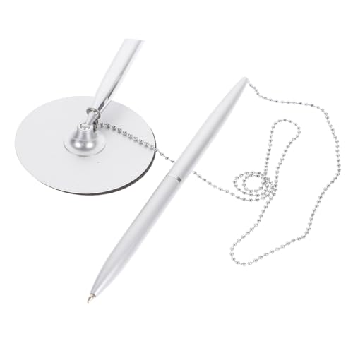 KICHOUSE 1Stück Kugelschreiber Für Büro Und Geschäft Kreativer Schreibtisch Stift Mit Kette Silber Für Unterschriften Und Bürobedarf von KICHOUSE
