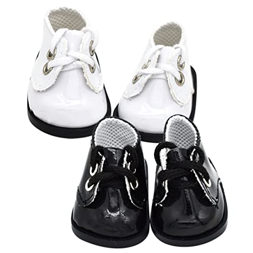 KICHOUSE 2 Paare Puppen -Turnschuhe Zubehör Plüsch Junge Puppe Schnalle Schuhe Dekoration klein Puppen Kleidung Puppen Klamotten doll Accessories Puppenschuhe winziges -Kit Leder von KICHOUSE