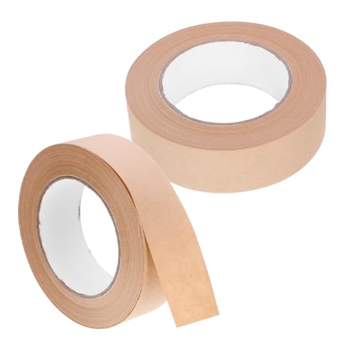 KICHOUSE 2 Rollen Aquarell-Malband Klebebandspender süß Klebeband anheben Streifen papierklebeband wasserfestes klebeband Zubehör für Bilderrahmen wasseraktiviertes Klebeband Light Brown von KICHOUSE
