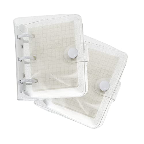 KICHOUSE 2 Sätze Mini Notizbuch aus PVC Transparenter Binder Mini Handbuch mit Blättern Karopapier und Transparenten Taschen für Schule Büro und Freizeit von KICHOUSE