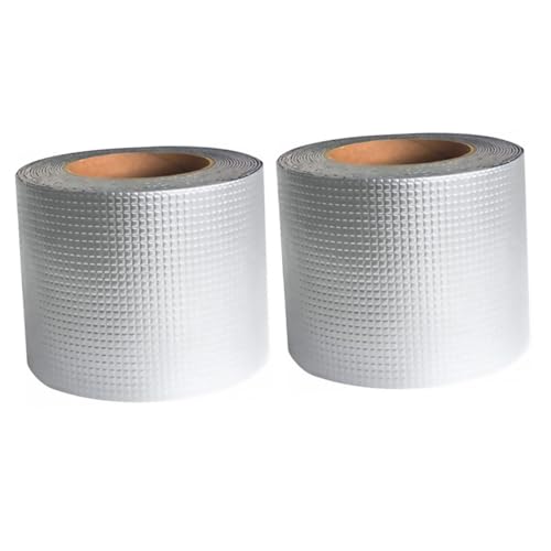 KICHOUSE 2 Stück Aluminiumfolie Wasserdichtes Klebeband Dichtungsband Wasserdichtes Dichtungsband Isolierung Breite Klebebandstreifen Rohrband Für Undichte Wasserleitungen von KICHOUSE
