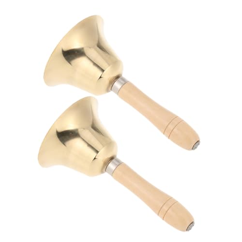 KICHOUSE 2 Stück Handglocke mit Ergonomischem Holzgriff und Massivem Kupferkorpus Laute Servierglocke für Klassenzimmer Seniorenhilfe und Hochzeitsfeiern KICHOUSE 2 Stück Handglocke mit Ergonomischem Holzgriff und Massivem Kupferkorpus Laute Servierglocke für Klassenzimmer Seniorenhilfe und Hochzeitsfeiern von KICHOUSE