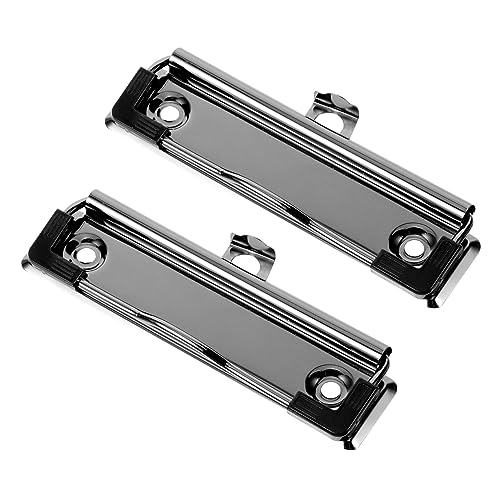 KICHOUSE 2 Stück Heftklammern groß Zwischenablage mit Schlüssel Clips Clips schwer Klemmbretter Aktenhalter Clips für Dateitafeln montierbare Clipboard-Clips Metall Black von KICHOUSE