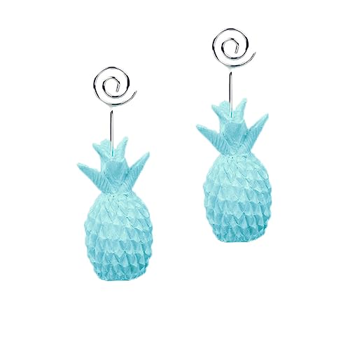 KICHOUSE 2 Stück Memohalter Clip Name Fotohalter Inhaber Hochzeit Tischdeckenklammern Sky-blue von KICHOUSE