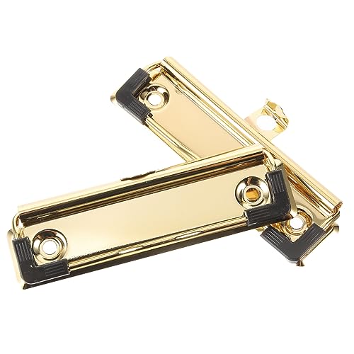 KICHOUSE 2 Stück Metallordner Büro-klemmbrett-clips Bindeklammern Für Lehrer Zwischenablage Groß Clips Clips Dokumentpapierclips Griff Clips Für Dateitafeln Golden Abs von KICHOUSE